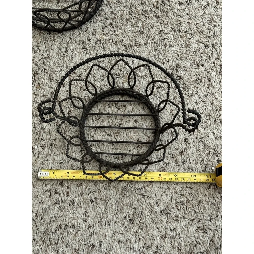 Black Metal Baskets With Handles Set Of 2